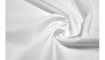 10cm Tischdeckenstoff knitterarm / Polyester-Dekostoff,  Köperbindung, WEISS   (Grundpreis €8,00/m)